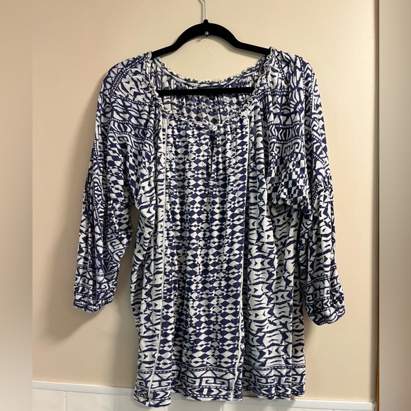 1X Lucky Brand boho peasant top EUC - Picture 2 of 7